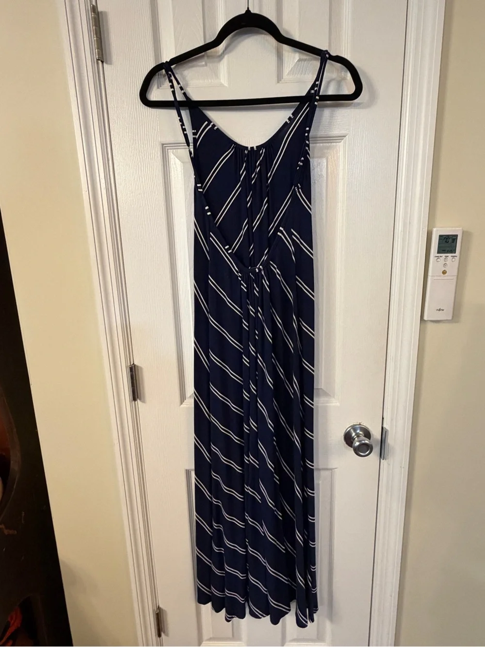 VICI Navy Blue & White Striped Maxi Dress | Size Small